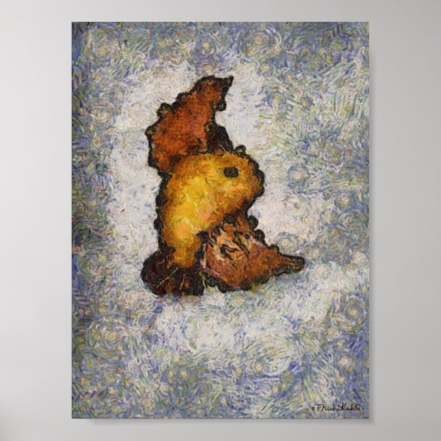 Frida Kahlo Monet-Style Bird Painting Poster (Front)