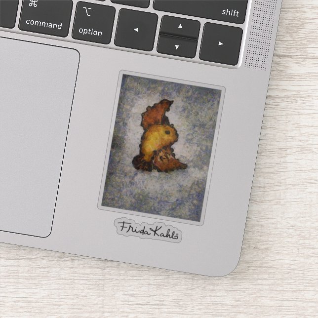 Frida Kahlo Monet-Style Bird Painting Sticker (Detail)