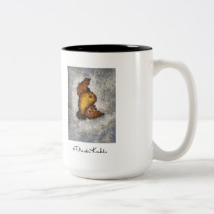 Frida Kahlo Monet-Style Bird Painting Two-Tone Coffee Mug