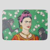 Frida Kahlo Monkey Graphic Bath Mat