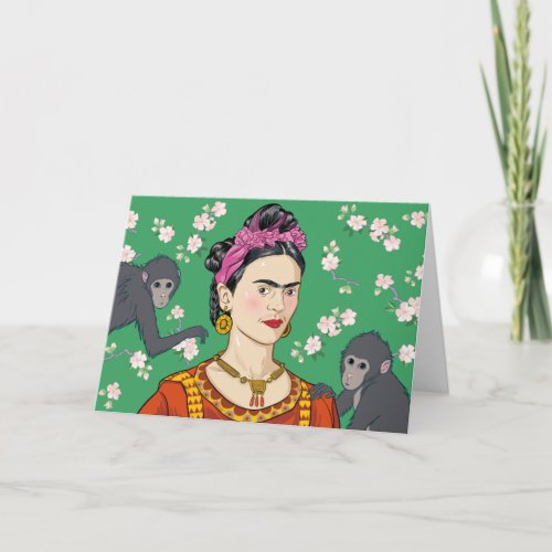 Frida Kahlo Monkey Graphic Card