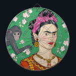 Frida Kahlo Monkey Graphic Dart Board<br><div class="desc">Frida Kahlo de Rivera was a Mexican Painter remembered for her intense and vibrant works. Her work has been celebrated in Mexico as emblematic of national and indigenous tradition, and by feminists for its uncompromising depiction of the female experience and form. Visit www.fridakahlo.com for more information about her life, works,...</div>