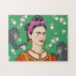 Frida Kahlo Monkey Graphic Jigsaw Puzzle<br><div class="desc">Frida Kahlo de Rivera was a Mexican Painter remembered for her intense and vibrant works. Her work has been celebrated in Mexico as emblematic of national and indigenous tradition, and by feminists for its uncompromising depiction of the female experience and form. Visit www.fridakahlo.com for more information about her life, works,...</div>
