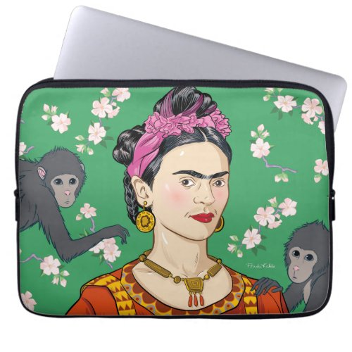 Frida Kahlo Monkey Graphic Laptop Sleeve