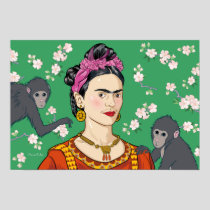 Frida Kahlo Monkey Graphic Poster