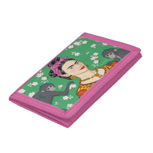 Frida Kahlo Monkey Graphic Trifold Wallet
