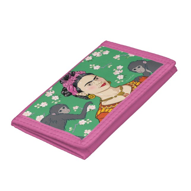 Frida Kahlo Monkey Graphic Trifold Wallet (Bottom)