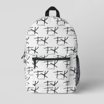 Frida Kahlo Monogram "FK" Signature Pattern Printed Backpack
