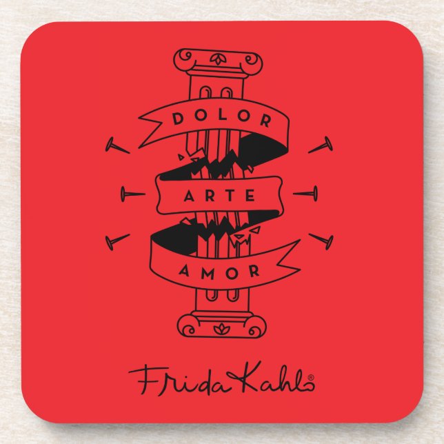 Frida Kahlo | Pain Art Love Coaster (Front)