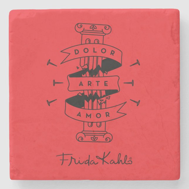 Frida Kahlo | Pain Art Love Stone Coaster (Front)