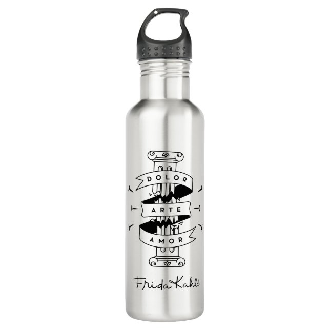 Frida Kahlo | Pain Art Love Water Bottle (Front)