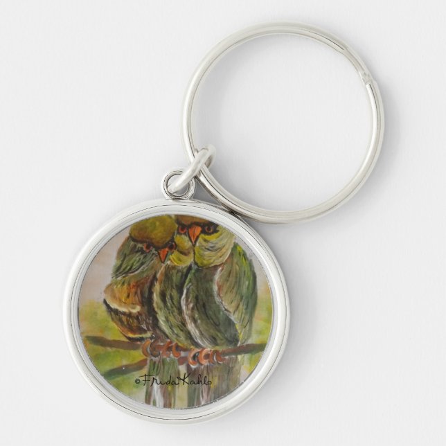 Frida Kahlo Painted Birds Keychain (Front)
