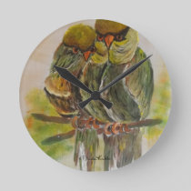 Frida Kahlo Painted Birds Round Clock