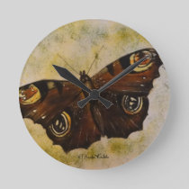 Frida Kahlo Painted Butterfly Round Clock