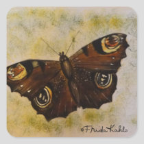 Frida Kahlo Painted Butterfly Square Sticker