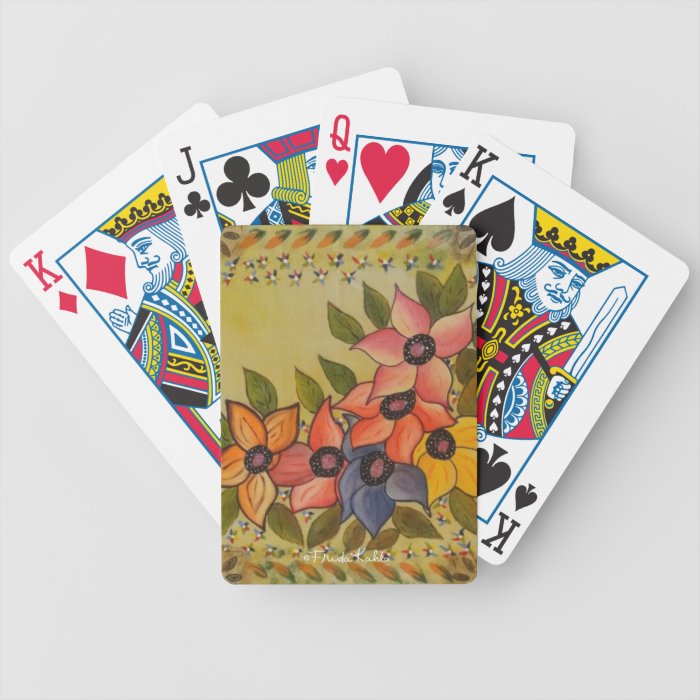 Frida Kahlo Painted Flores Bicycle Poker Deck