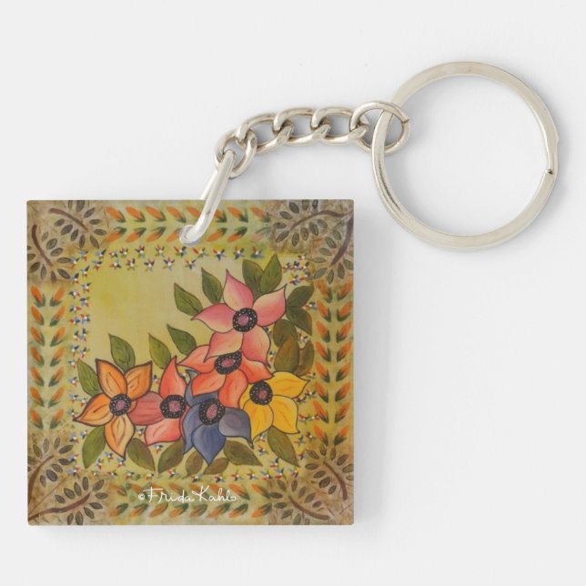 Frida Kahlo Painted Flores Keychain (Back)