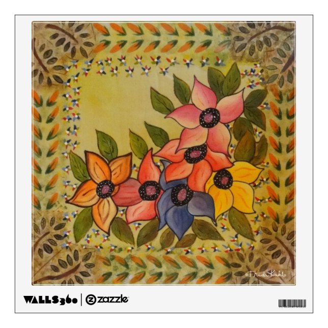 Frida Kahlo Painted Flores Wall Decal (Front)