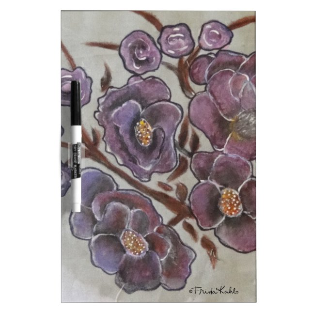 Frida Kahlo Painted Flowers Dry-Erase Board (Front)