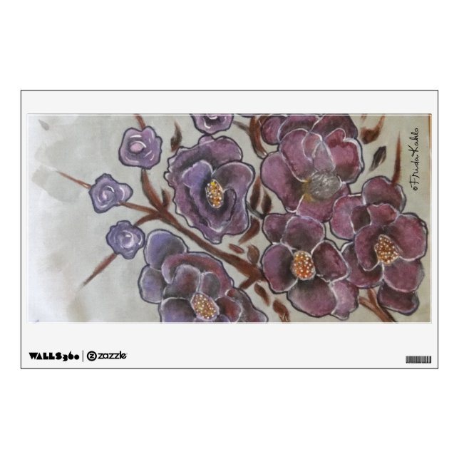Frida Kahlo Painted Flowers Wall Sticker (Front)