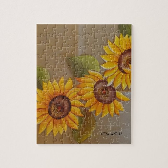 Frida Kahlo Painted Sunflowers Jigsaw Puzzle (Vertical)