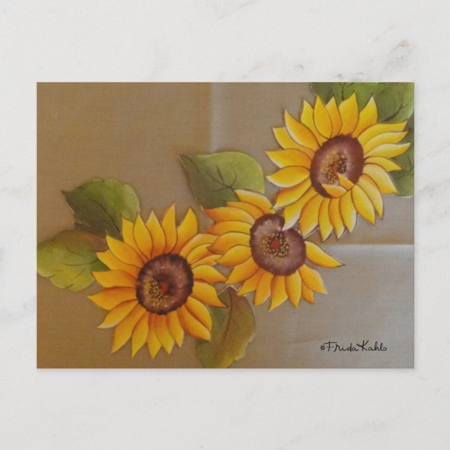 Frida Kahlo Painted Sunflowers Postcard (Front)
