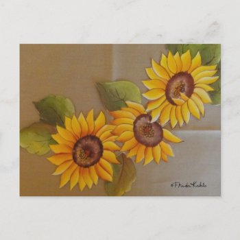 Frida Kahlo Painted Sunflowers Postcard by fridakahlo at Zazzle