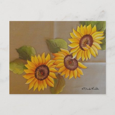 Frida Kahlo Painted Sunflowers Postcard