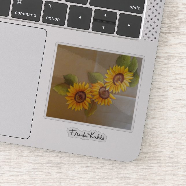 Frida Kahlo Painted Sunflowers Sticker (Detail)