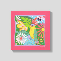 Frida Kahlo Parrot Graphic Canvas Print