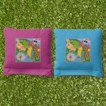Frida Kahlo Parrot Graphic Cornhole Bags