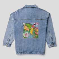 Frida Kahlo Parrot Graphic Denim Jacket