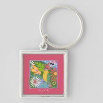 Frida Kahlo Parrot Graphic Keychain