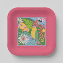 Frida Kahlo Parrot Graphic Paper Plates