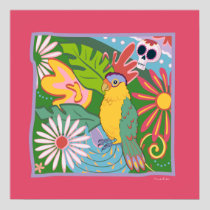 Frida Kahlo Parrot Graphic Poster