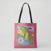 Frida Kahlo Parrot Graphic Tote Bag