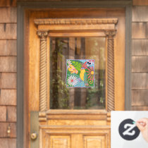 Frida Kahlo Parrot Graphic Window Cling