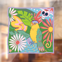 Frida Kahlo Parrot Graphic Window Cling