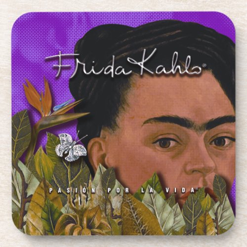 Frida Kahlo Pasion Por La Vida Drink Coaster