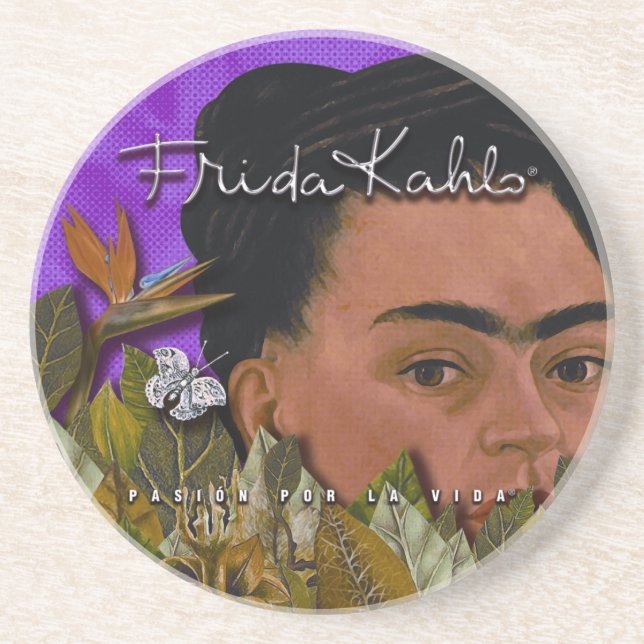 Frida Kahlo Pasion Por La Vida Drink Coaster (Front)