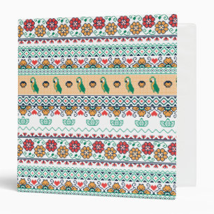 Frida Kahlo Patrón de Colores 3 Ring Binder