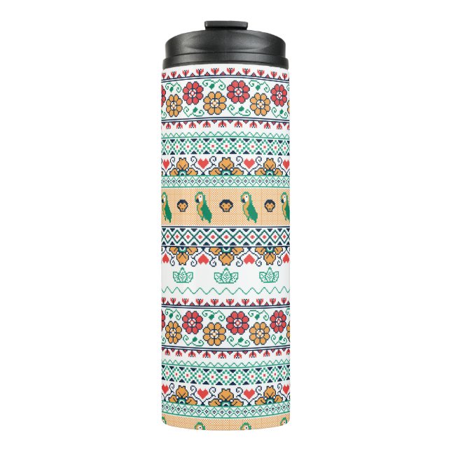 Frida Kahlo | Patrón de Colores Thermal Tumbler (Front)