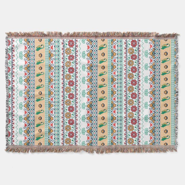 Frida Kahlo | Patrón de Colores Throw Blanket (Front)