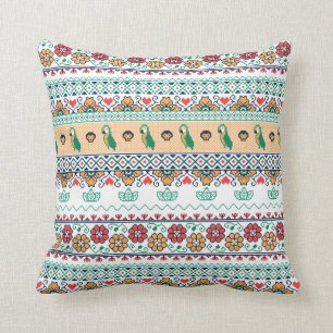 Frida Kahlo Patrón de Colores Throw Pillow