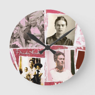 Frida Kahlo Photo Montage Round Clock