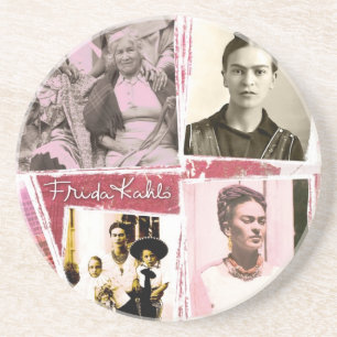 Frida Kahlo Photo Montage Sandstone Coaster