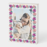 Frida Kahlo Pink and Purple Floral Border Photo