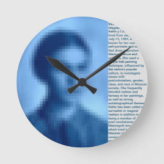 FRIDA KAHLO PIXELED BIOGRAPHY CLOCK BLUE