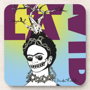 Frida Kahlo Pop Art Portrait Beverage Coaster