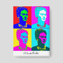 Frida Kahlo Pop Art Portrait Button